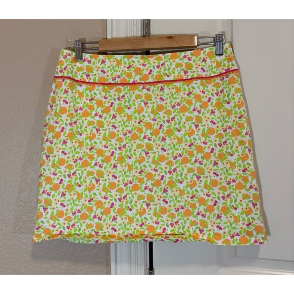 Lilly Pulitzer Sidra Skirt Fruit Prints Size 12 Lined